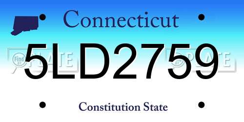 5LD2759 Connecticut License Plate