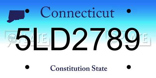 5LD2789 Connecticut License Plate