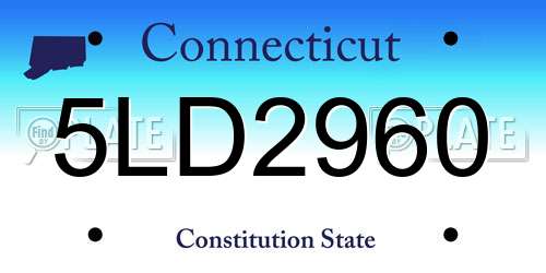 5LD2960 Connecticut License Plate