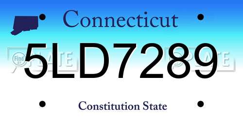 5LD7289 Connecticut License Plate