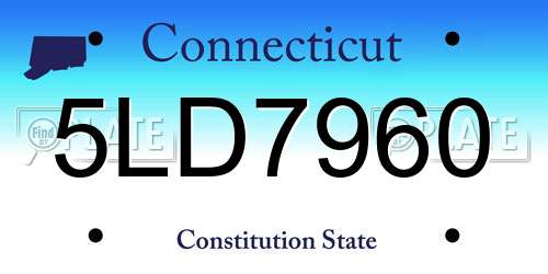 5LD7960 Connecticut License Plate