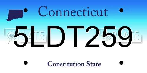 5LDT259 Connecticut License Plate