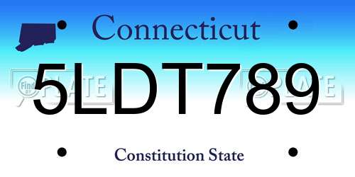 5LDT789 Connecticut License Plate