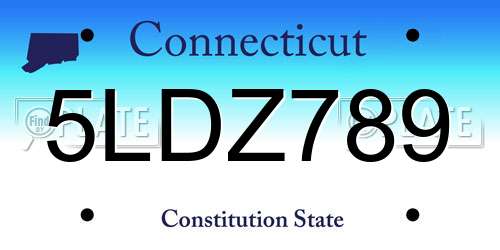 5LDZ789 Connecticut License Plate