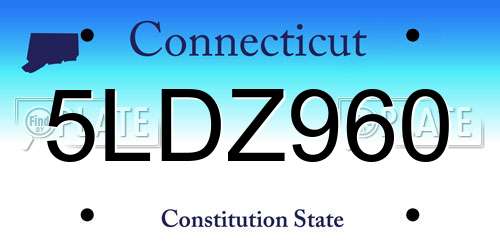 5LDZ960 Connecticut License Plate