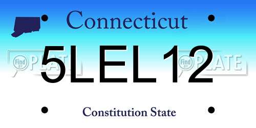 5LEL12 Connecticut License Plate