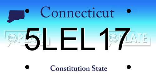 5LEL17 Connecticut License Plate