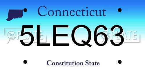 5LEQ63 Connecticut License Plate