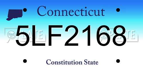 5LF2168 Connecticut License Plate