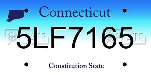 5LF7165 Connecticut License Plate