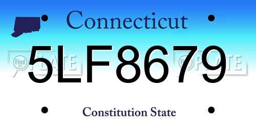 5LF8679 Connecticut License Plate