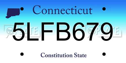 5LFB679 Connecticut License Plate