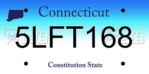 5LFT168 Connecticut License Plate