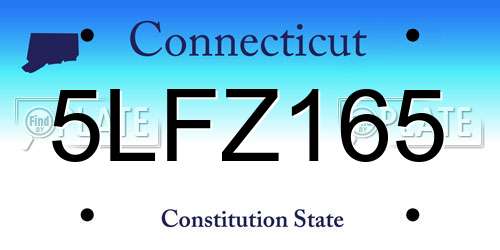 5LFZ165 Connecticut License Plate