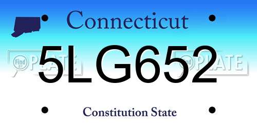 5LG652 Connecticut License Plate