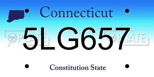 5LG657 Connecticut License Plate