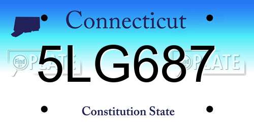 5LG687 Connecticut License Plate