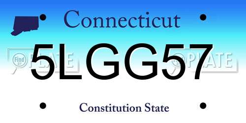 5LGG57 Connecticut License Plate