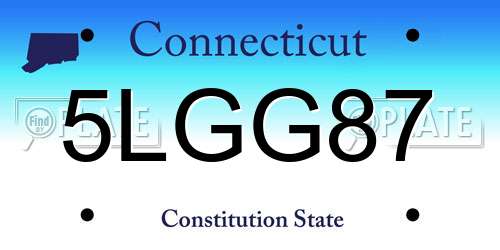 5LGG87 Connecticut License Plate