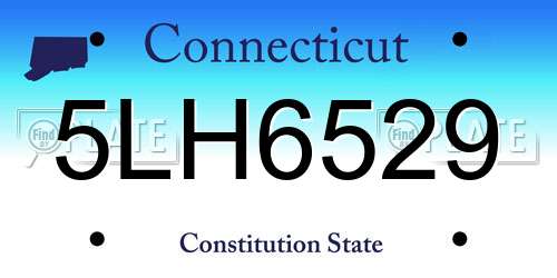 5LH6529 Connecticut License Plate