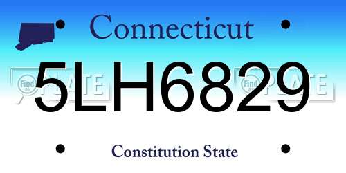 5LH6829 Connecticut License Plate