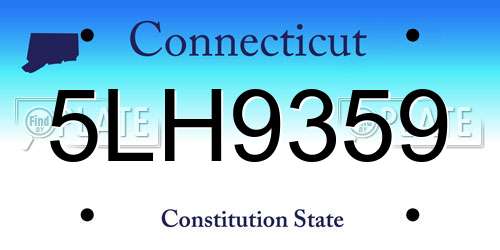 5LH9359 Connecticut License Plate