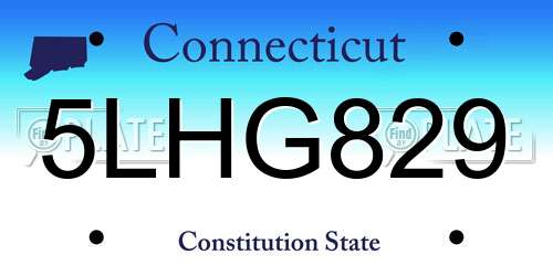 5LHG829 Connecticut License Plate