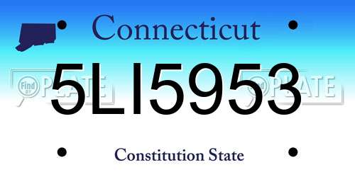 5LI5953 Connecticut License Plate
