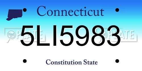 5LI5983 Connecticut License Plate