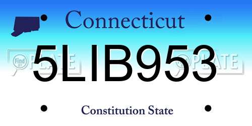 5LIB953 Connecticut License Plate
