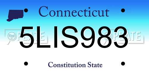 5LIS983 Connecticut License Plate