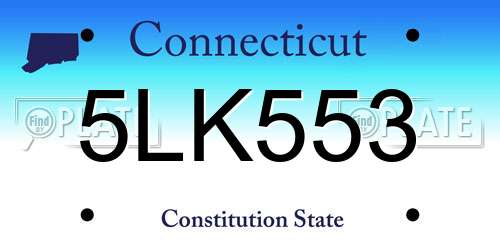 5LK553 Connecticut License Plate