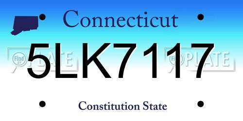 5LK7117 Connecticut License Plate