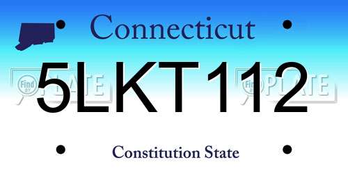 5LKT112 Connecticut License Plate