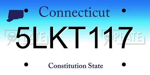5LKT117 Connecticut License Plate