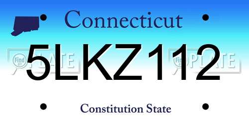 5LKZ112 Connecticut License Plate