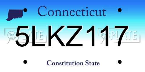 5LKZ117 Connecticut License Plate