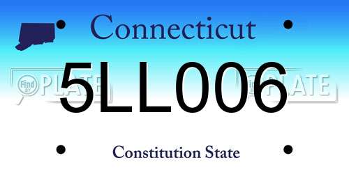 5LL006 Connecticut License Plate