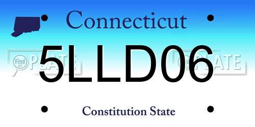 5LLD06 Connecticut License Plate