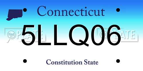 5LLQ06 Connecticut License Plate