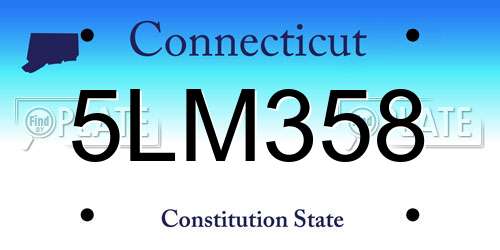 5LM358 Connecticut License Plate