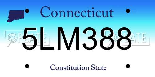 5LM388 Connecticut License Plate
