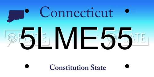 5LME55 Connecticut License Plate