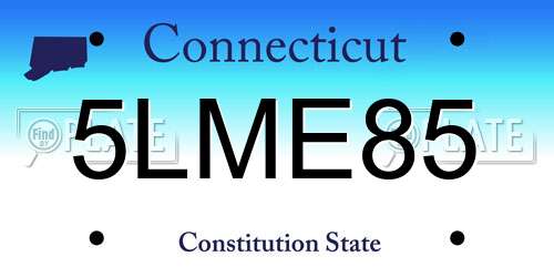 5LME85 Connecticut License Plate