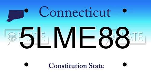 5LME88 Connecticut License Plate
