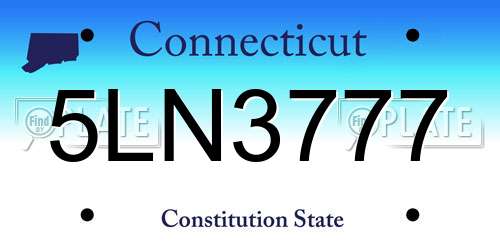 5LN3777 Connecticut License Plate