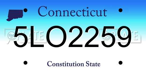 5LO2259 Connecticut License Plate