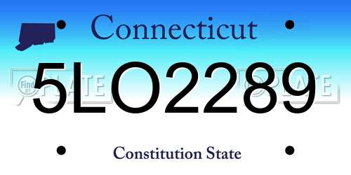 5LO2289 Connecticut License Plate