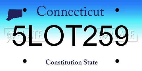 5LOT259 Connecticut License Plate