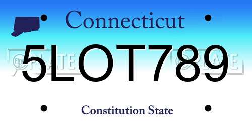 5LOT789 Connecticut License Plate